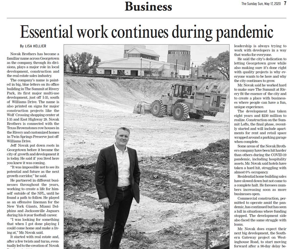 Georgetown Sun: Essential Work Continues During Pandemic