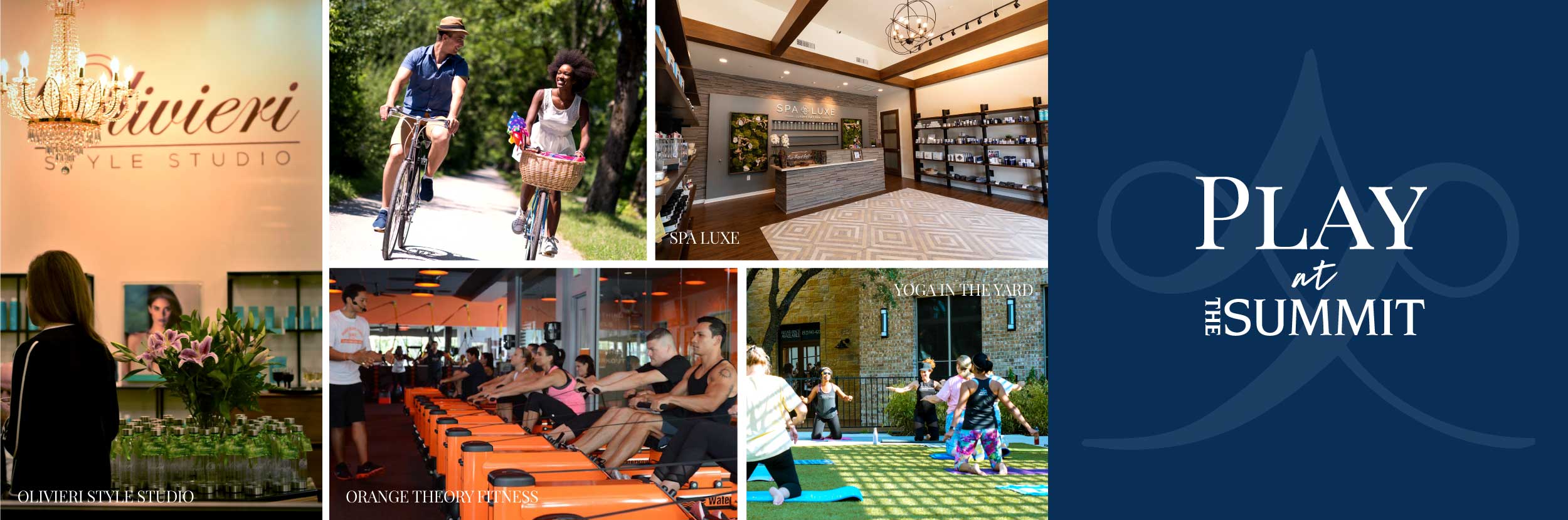 Olivieri Style Studio, Orange Theory Gym, Spa Luxe Massage Facials Manicures Pedicures at The Summit at Rivery Park
